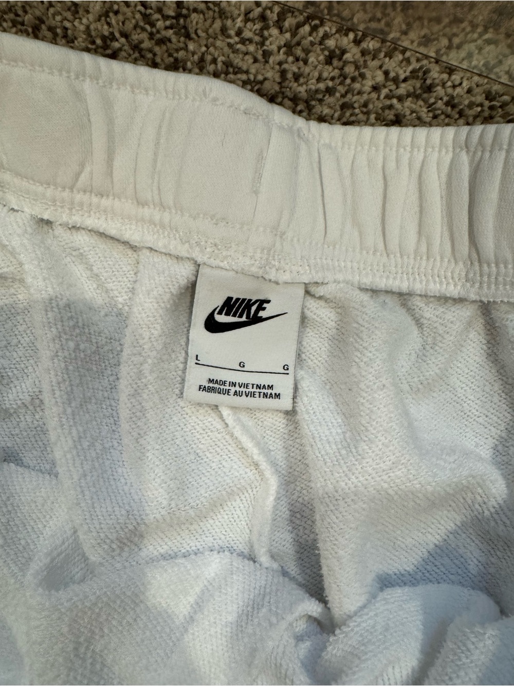 Women’s Nike White Jogger Sweatpants with Black Swoosh - Picture 3 of 4